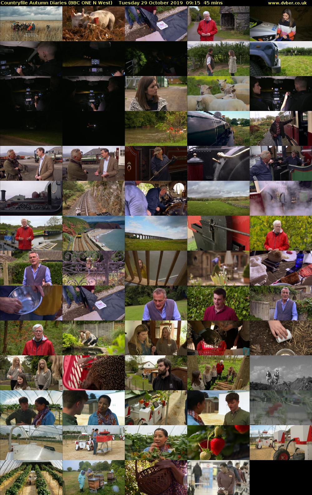 Countryfile Autumn Diaries (BBC ONE N West) Tuesday 29 October 2019 09:15 - 10:00