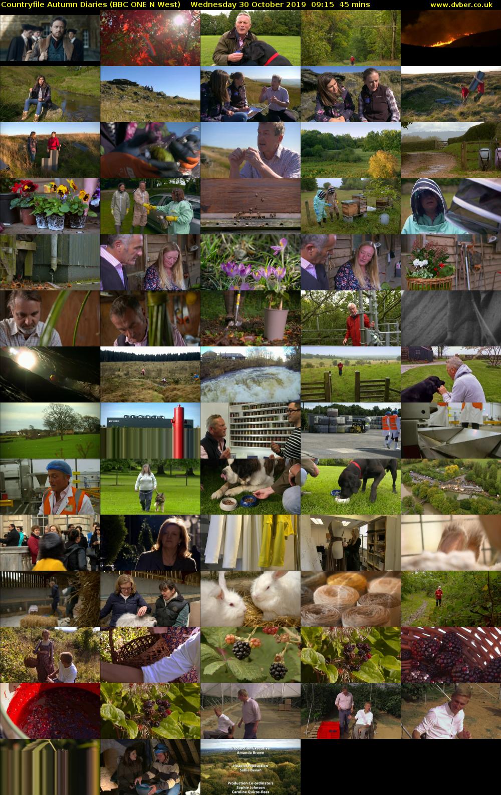 Countryfile Autumn Diaries (BBC ONE N West) Wednesday 30 October 2019 09:15 - 10:00