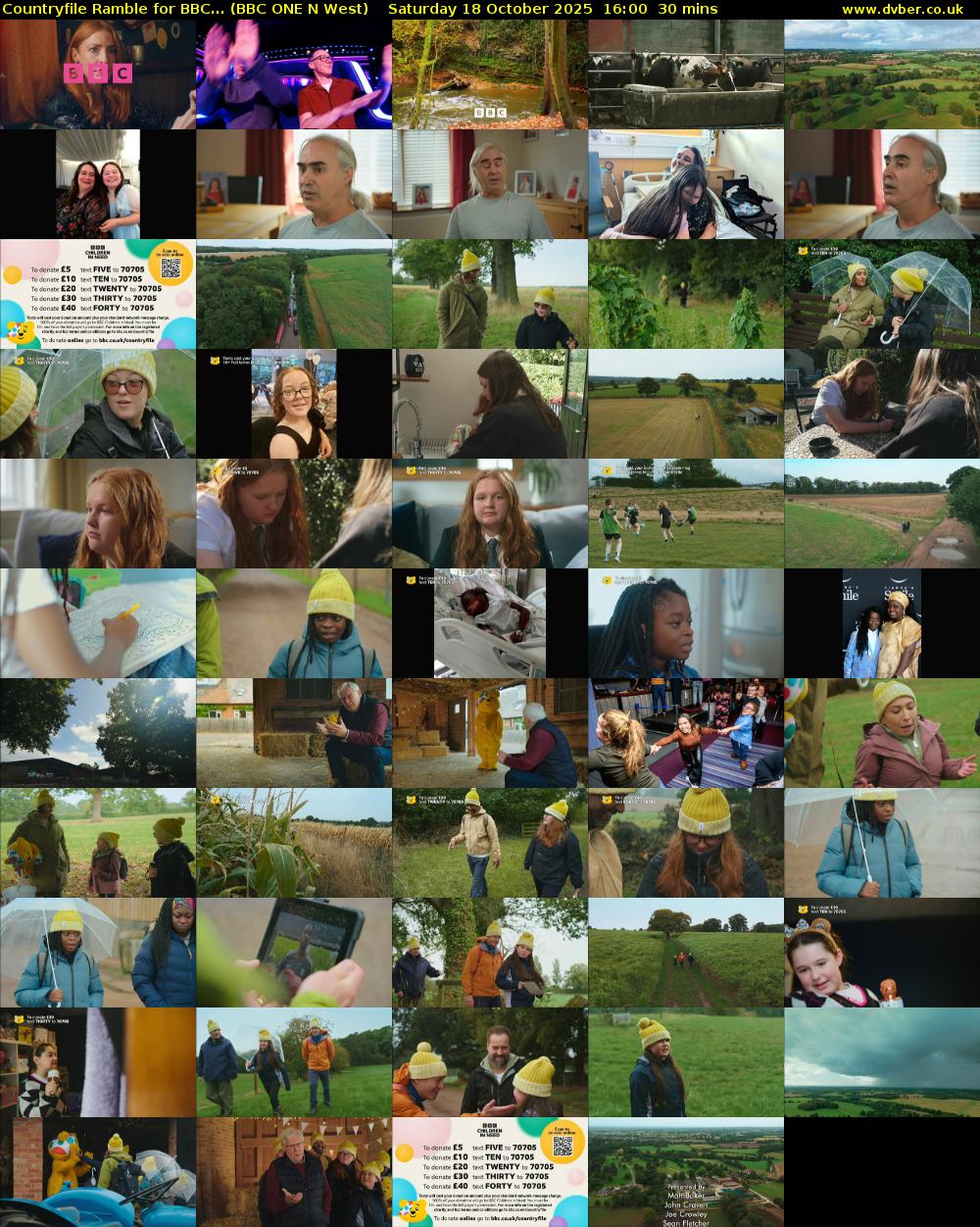 Countryfile Ramble for BBC... (BBC ONE N West) Saturday 18 October 2025 16:00 - 16:30