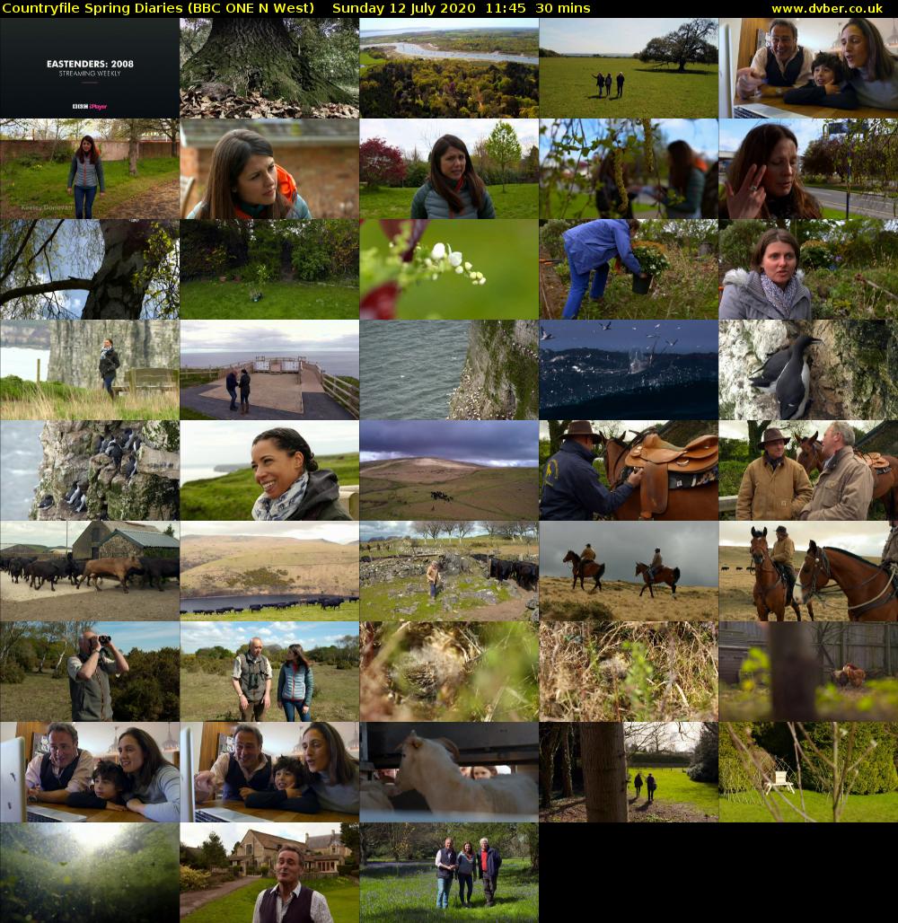 Countryfile Spring Diaries (BBC ONE N West) Sunday 12 July 2020 11:45 - 12:15