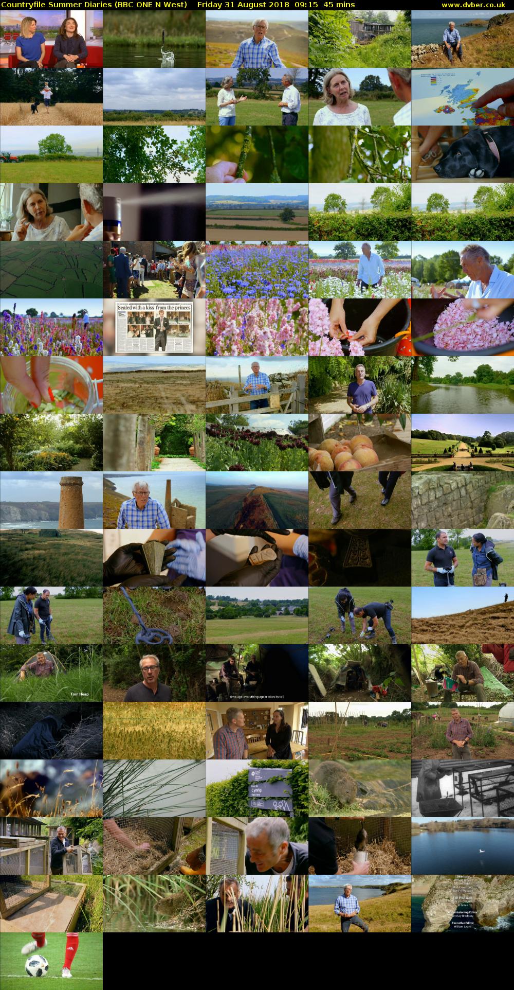 Countryfile Summer Diaries (BBC ONE N West) Friday 31 August 2018 09:15 - 10:00