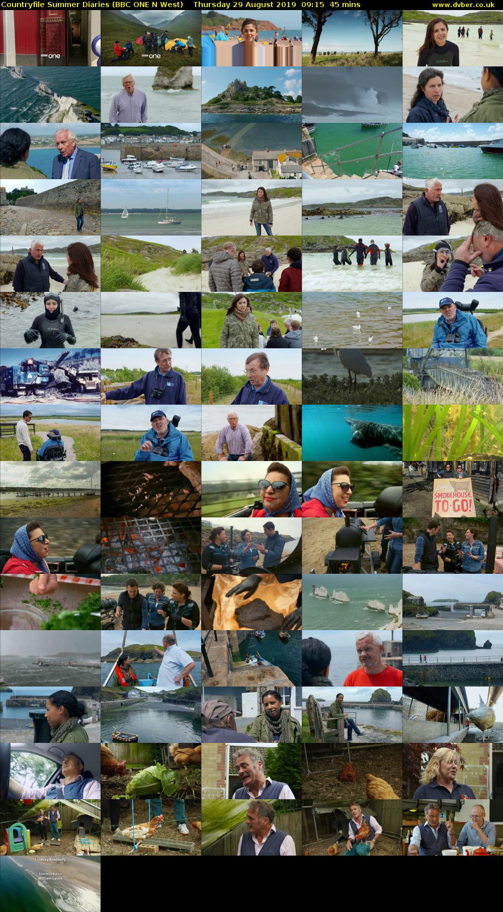 Countryfile Summer Diaries (BBC ONE N West) Thursday 29 August 2019 09:15 - 10:00