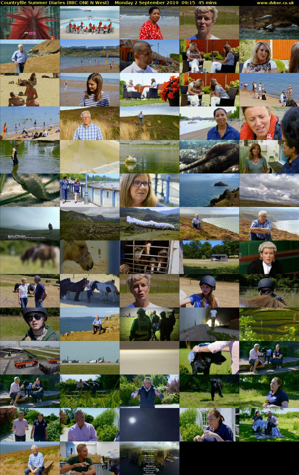 Countryfile Summer Diaries (BBC ONE N West) Monday 2 September 2019 09:15 - 10:00