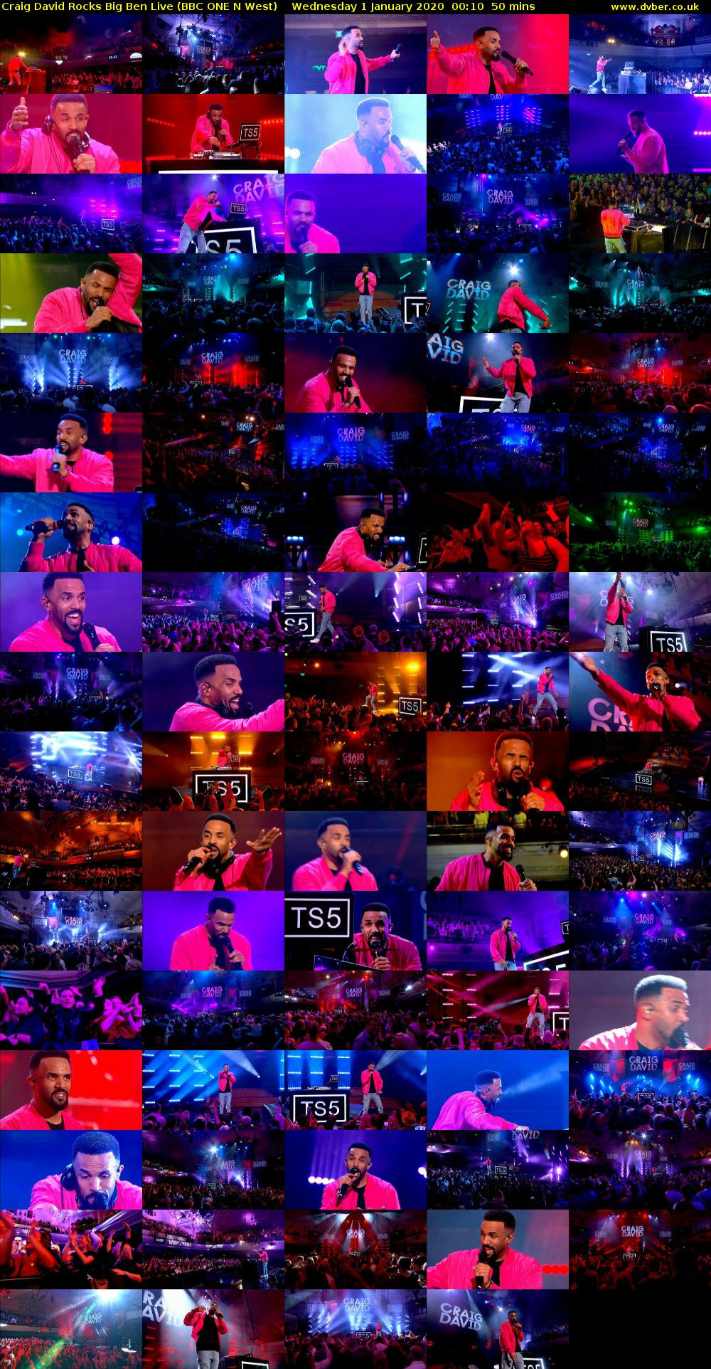 Craig David Rocks Big Ben Live (BBC ONE N West) Wednesday 1 January 2020 00:10 - 01:00