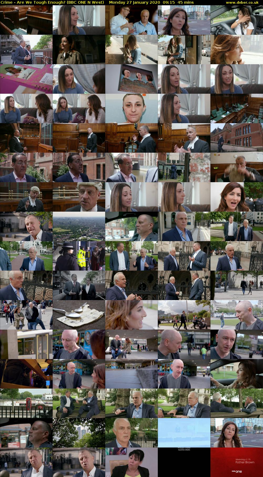 Crime - Are We Tough Enough? (BBC ONE N West) Monday 27 January 2020 09:15 - 10:00