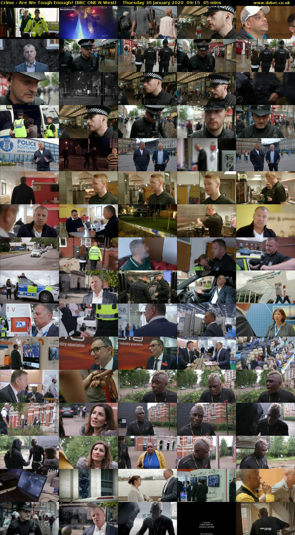 Crime - Are We Tough Enough? (BBC ONE N West) Thursday 30 January 2020 09:15 - 10:00