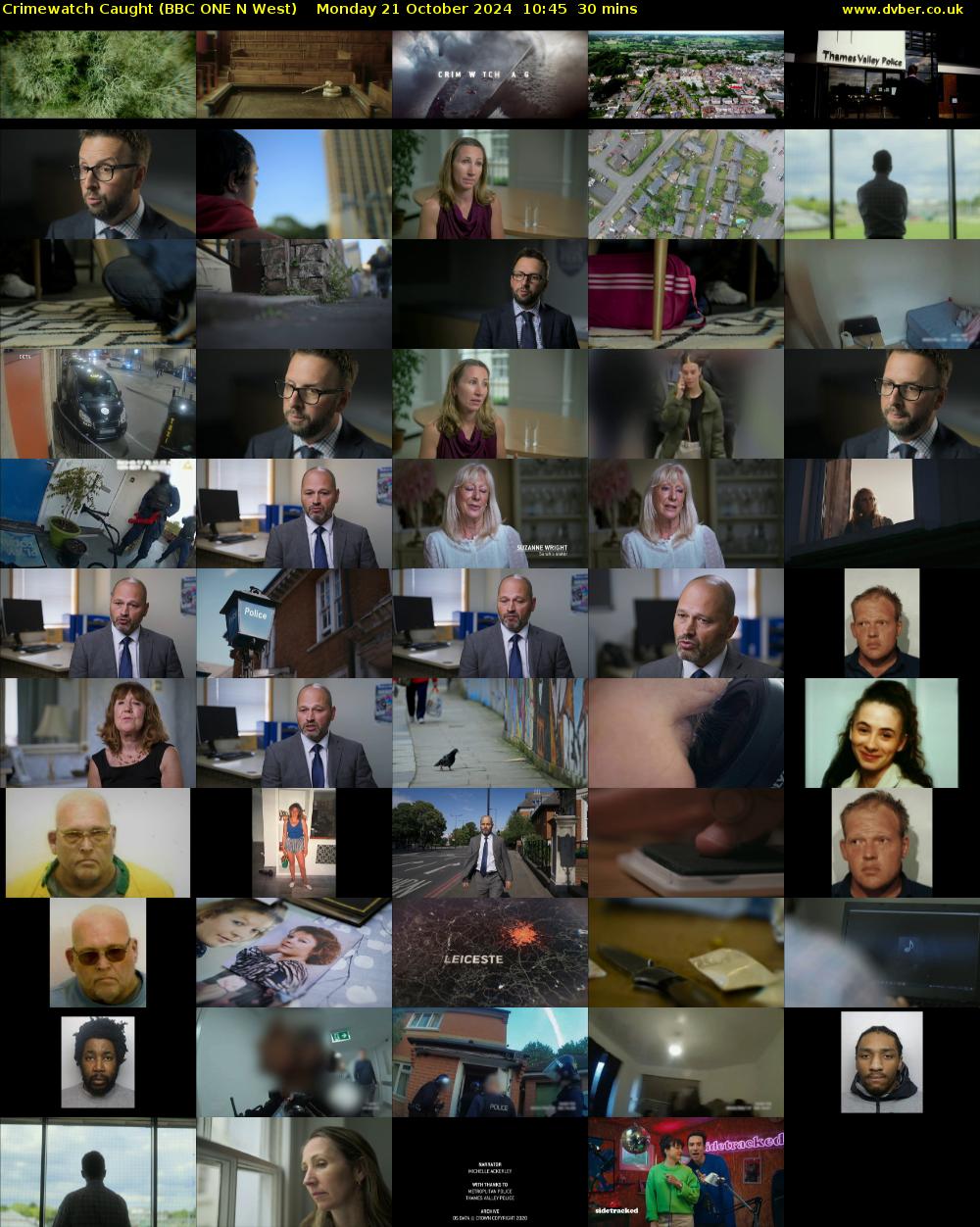 Crimewatch Caught (BBC ONE N West) Monday 21 October 2024 10:45 - 11:15