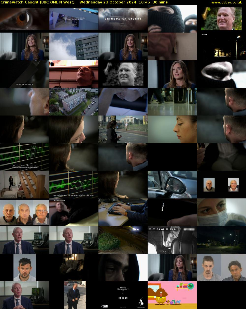 Crimewatch Caught (BBC ONE N West) Wednesday 23 October 2024 10:45 - 11:15