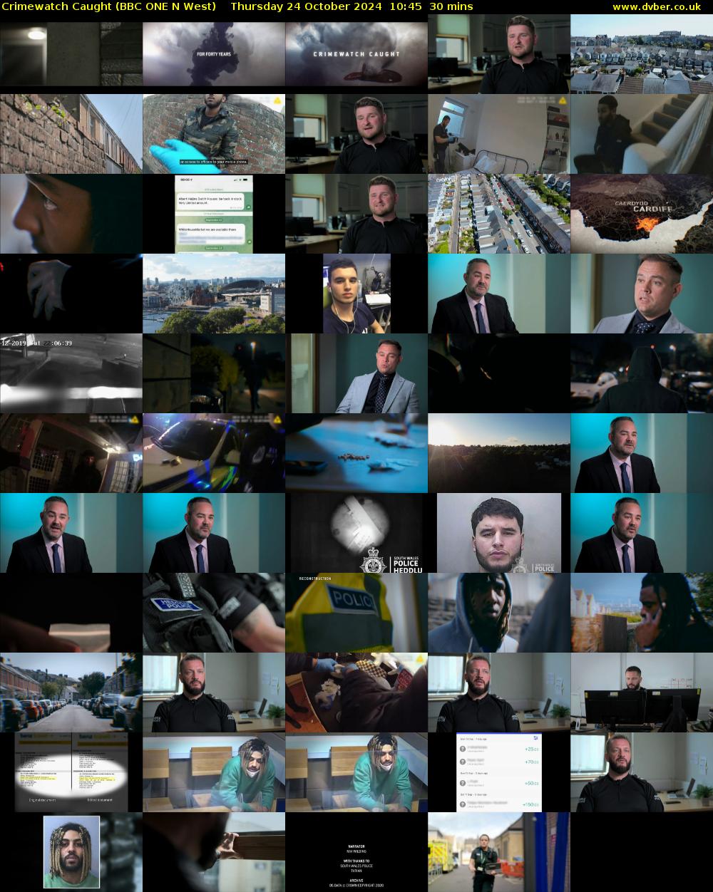 Crimewatch Caught (BBC ONE N West) Thursday 24 October 2024 10:45 - 11:15