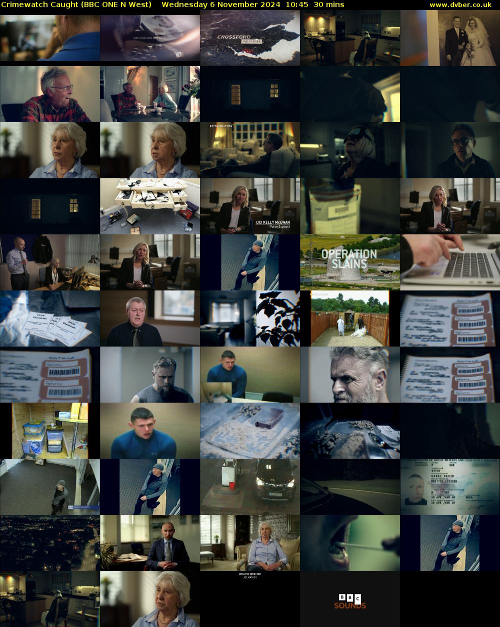 Crimewatch Caught (BBC ONE N West) Wednesday 6 November 2024 10:45 - 11:15