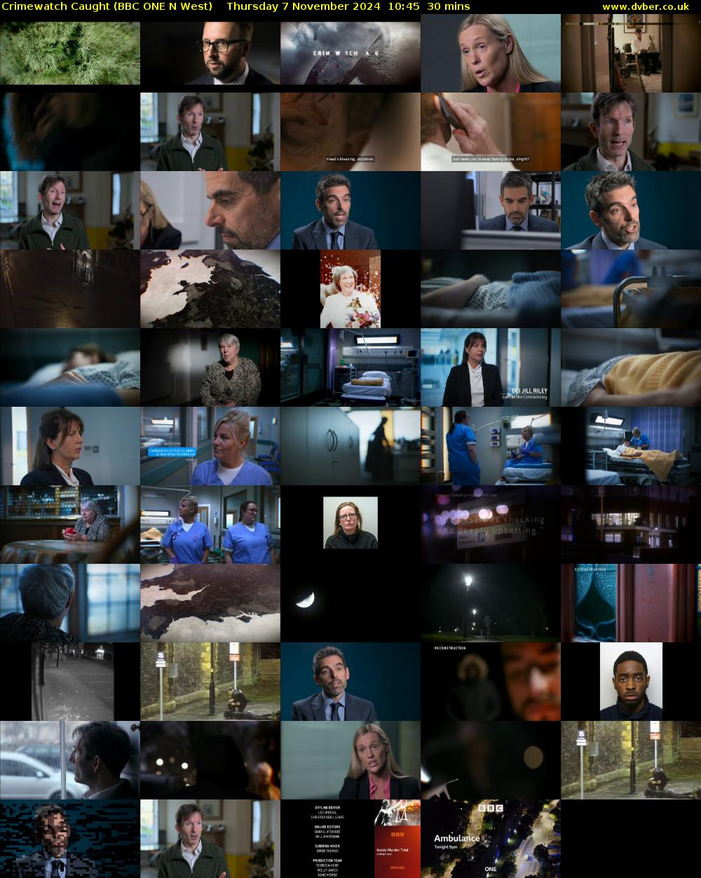 Crimewatch Caught (BBC ONE N West) Thursday 7 November 2024 10:45 - 11:15