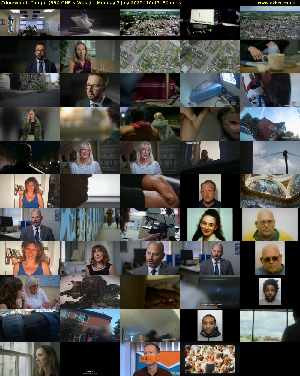 Crimewatch Caught (BBC ONE N West) Monday 7 July 2025 10:45 - 11:15