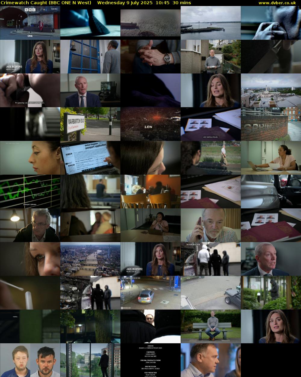Crimewatch Caught (BBC ONE N West) Wednesday 9 July 2025 10:45 - 11:15