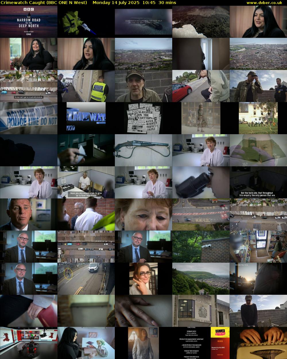 Crimewatch Caught (BBC ONE N West) Monday 14 July 2025 10:45 - 11:15