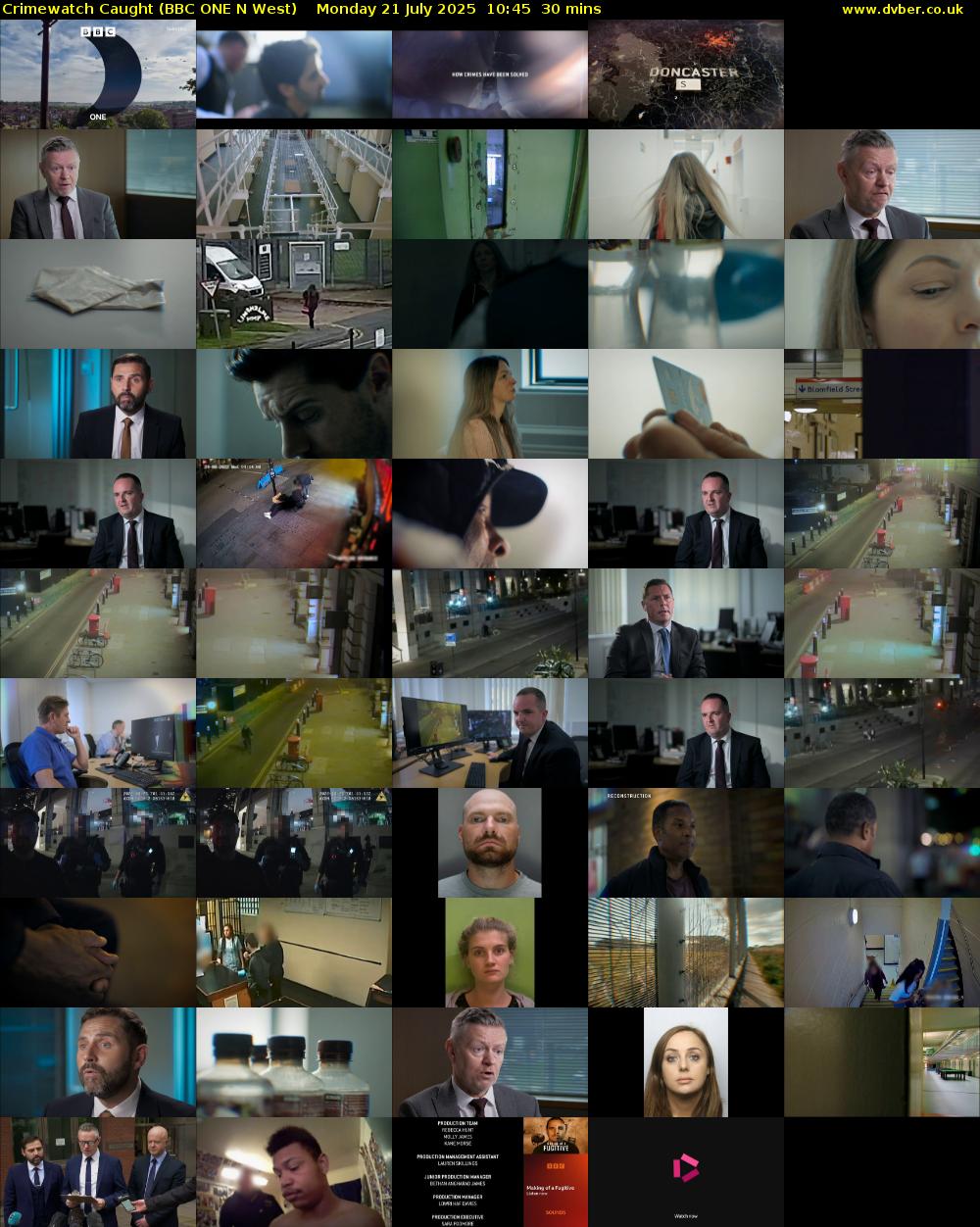 Crimewatch Caught (BBC ONE N West) Monday 21 July 2025 10:45 - 11:15