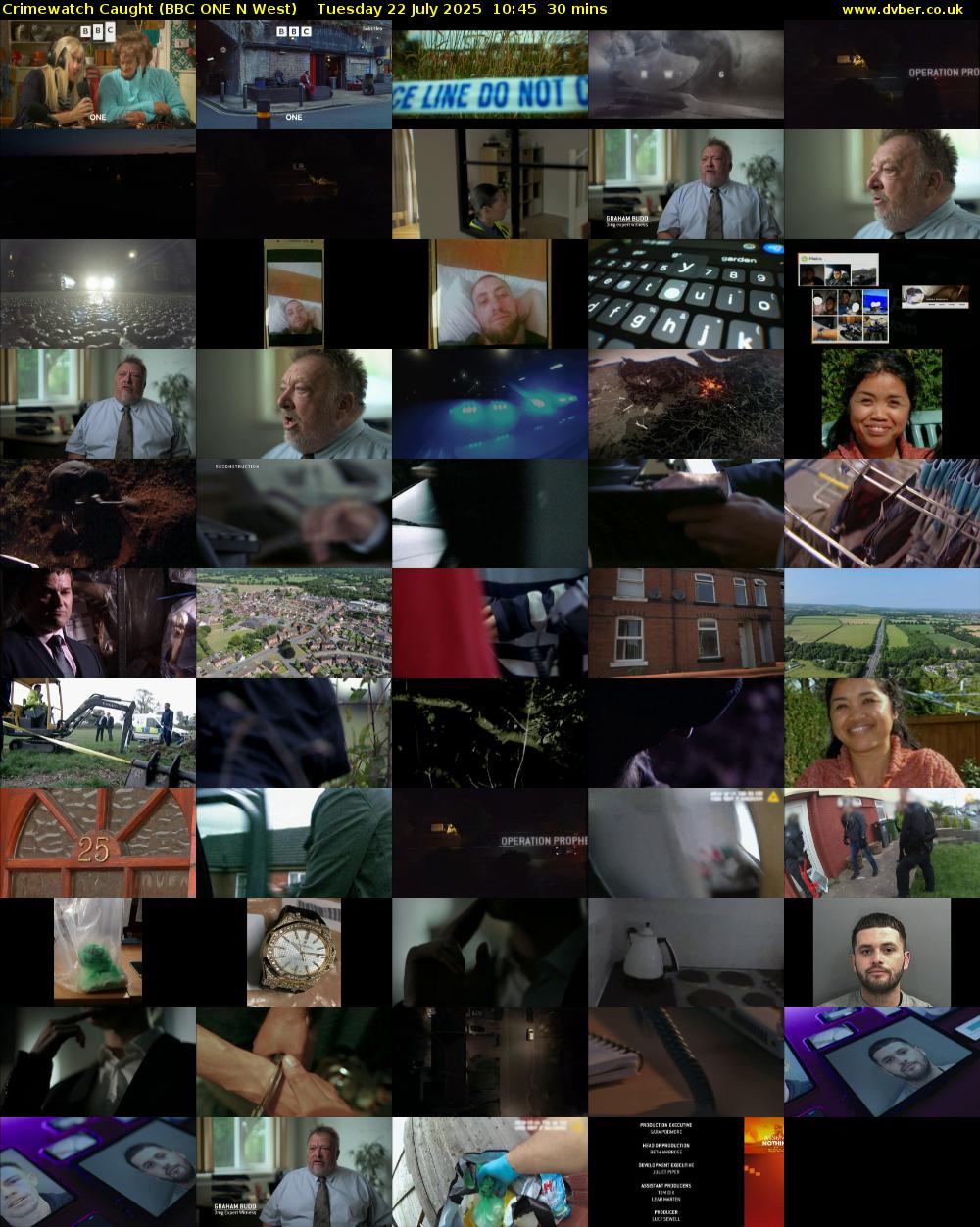 Crimewatch Caught (BBC ONE N West) Tuesday 22 July 2025 10:45 - 11:15