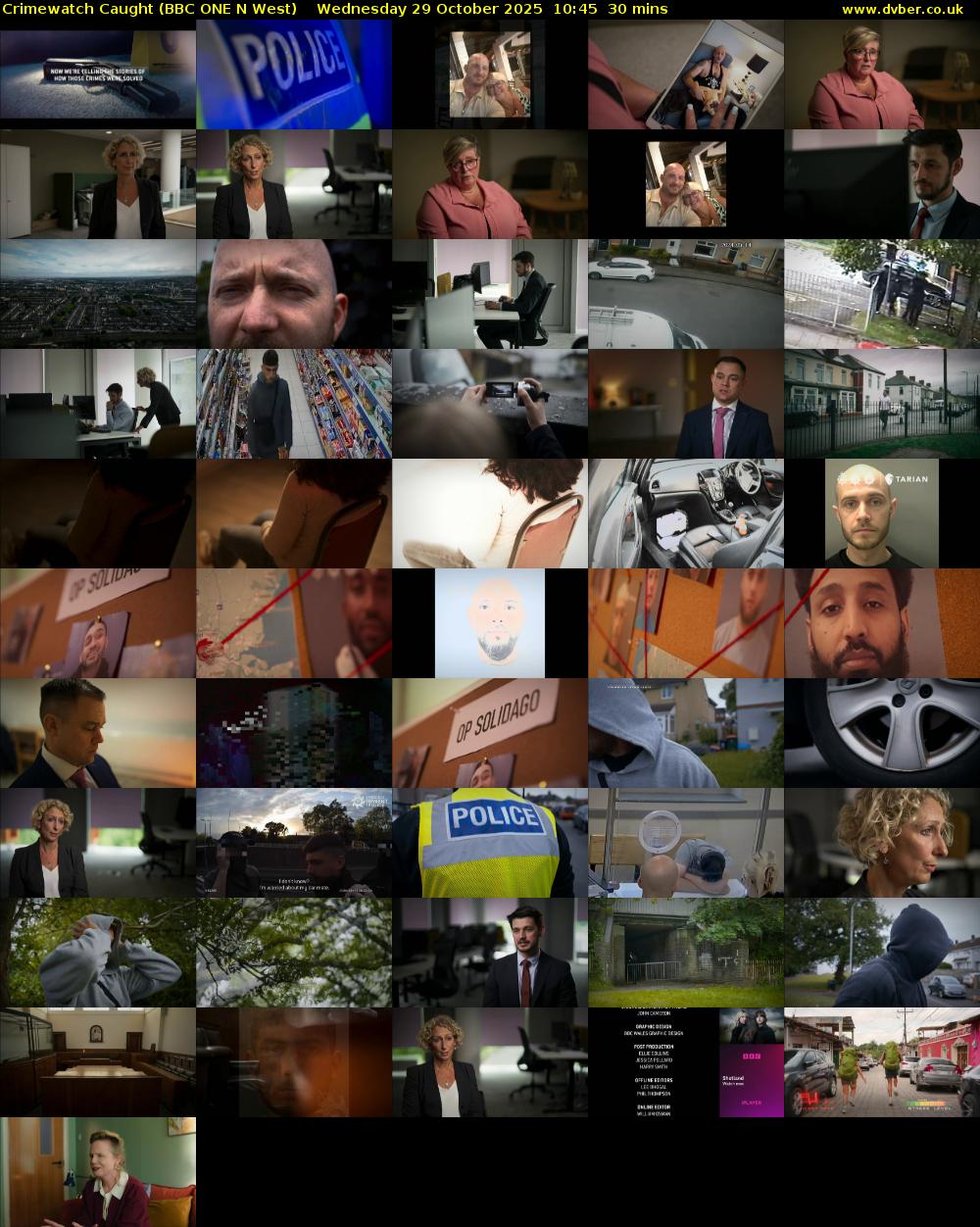 Crimewatch Caught (BBC ONE N West) Wednesday 29 October 2025 10:45 - 11:15