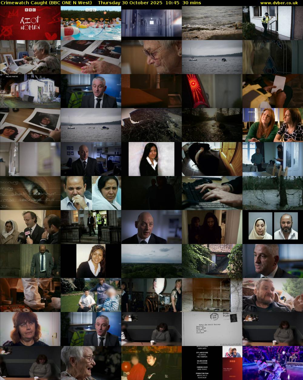 Crimewatch Caught (BBC ONE N West) Thursday 30 October 2025 10:45 - 11:15