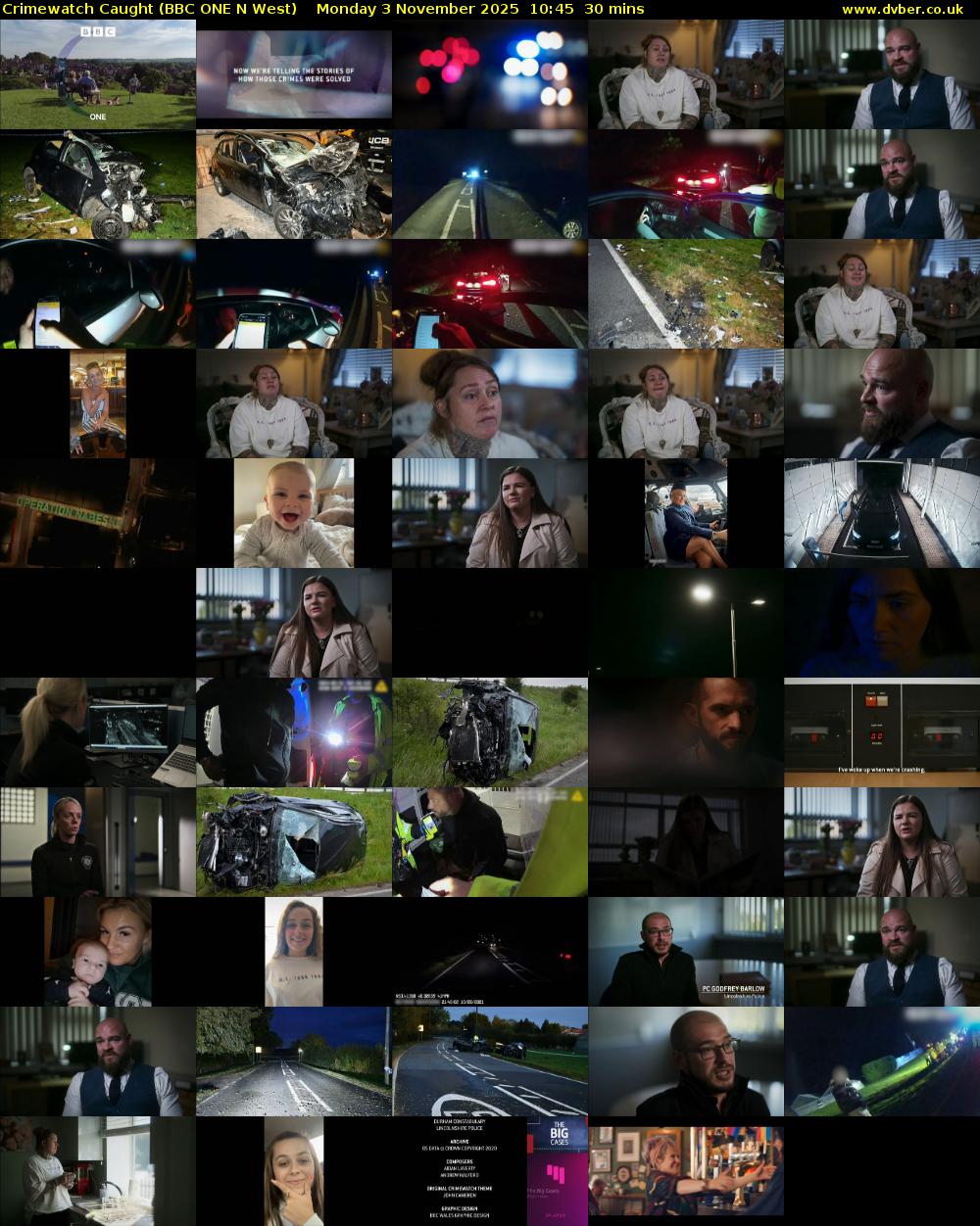 Crimewatch Caught (BBC ONE N West) Monday 3 November 2025 10:45 - 11:15