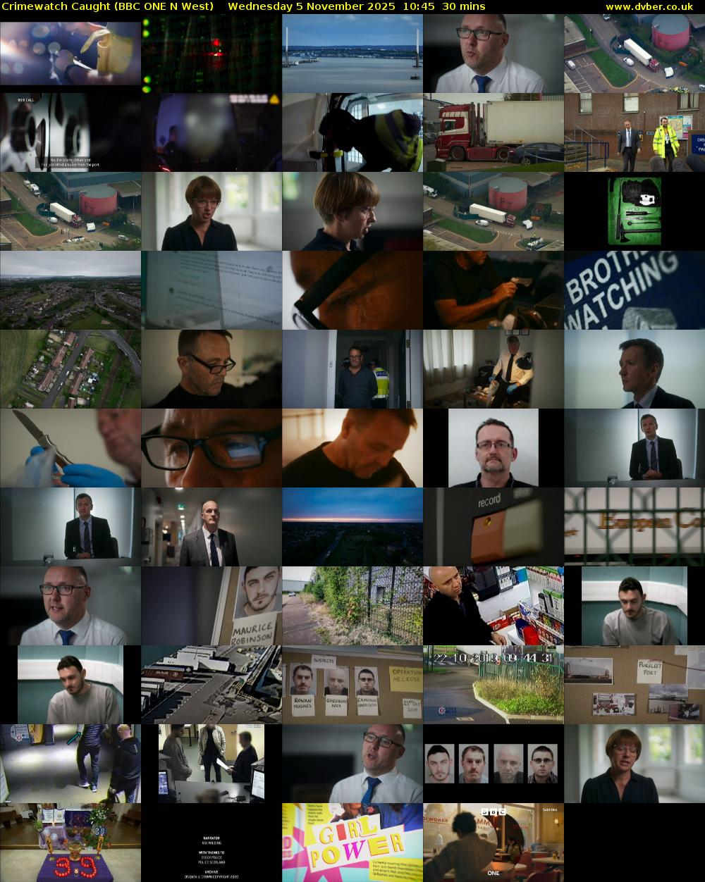 Crimewatch Caught (BBC ONE N West) Wednesday 5 November 2025 10:45 - 11:15