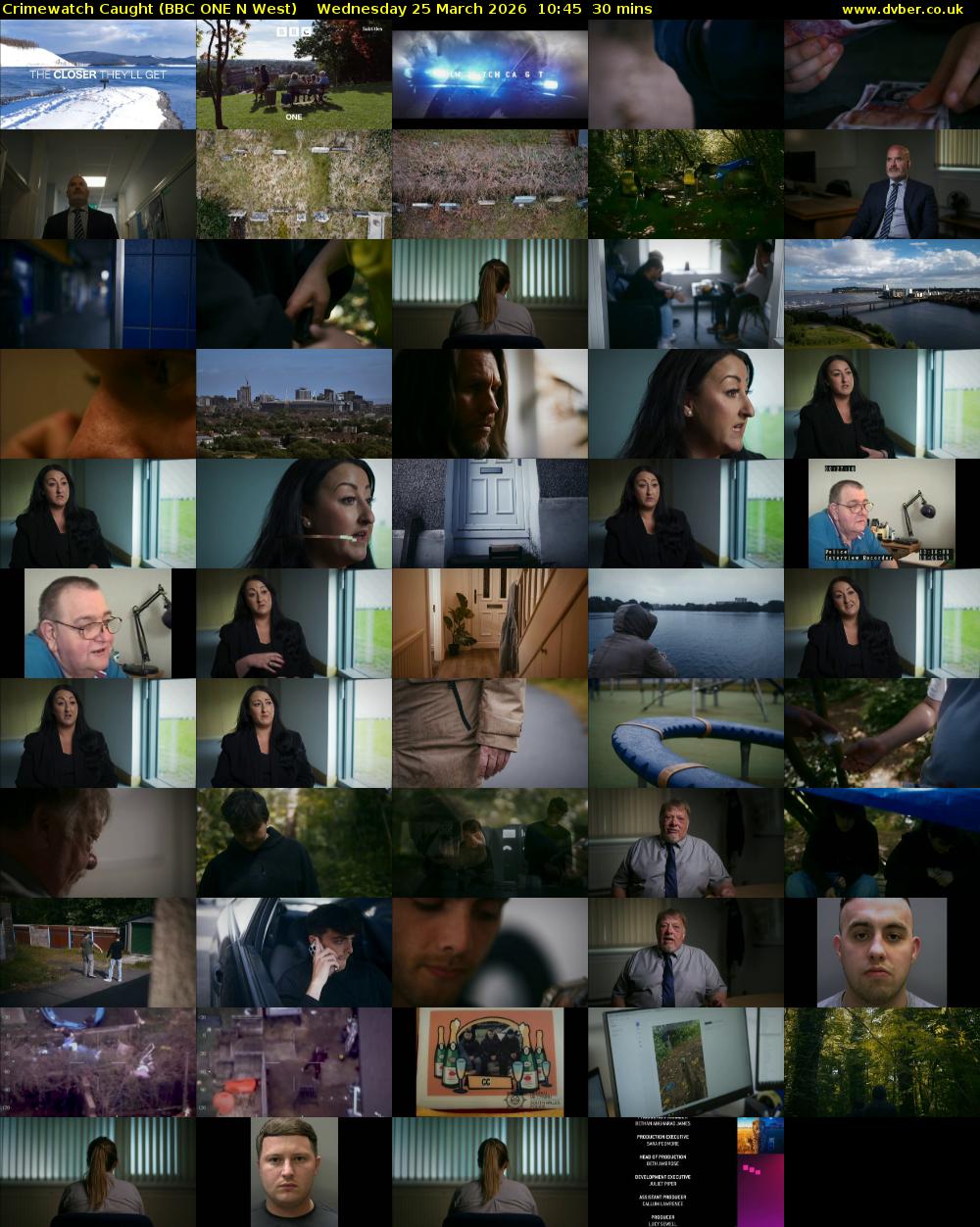 Crimewatch Caught (BBC ONE N West) Wednesday 25 March 2026 10:45 - 11:15