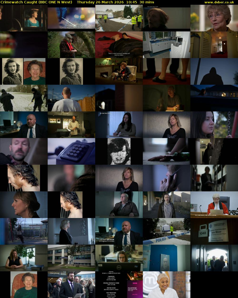 Crimewatch Caught (BBC ONE N West) Thursday 26 March 2026 10:45 - 11:15