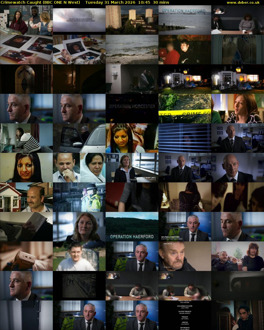 Crimewatch Caught (BBC ONE N West) Tuesday 31 March 2026 10:45 - 11:15