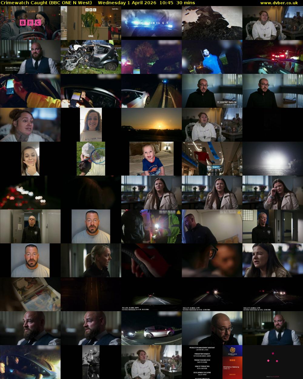 Crimewatch Caught (BBC ONE N West) Wednesday 1 April 2026 10:45 - 11:15