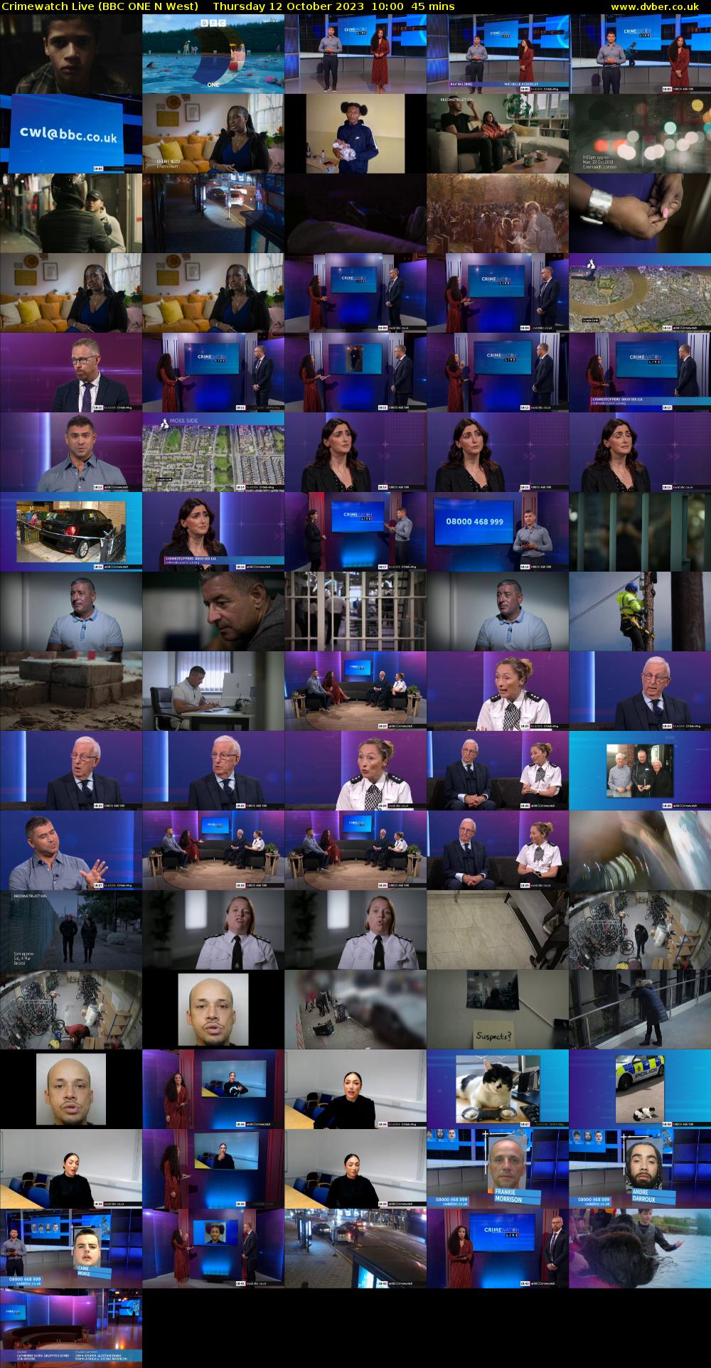 Crimewatch Live (BBC ONE N West) Thursday 12 October 2023 10:00 - 10:45