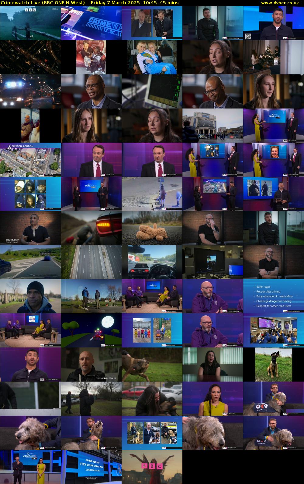 Crimewatch Live (BBC ONE N West) Friday 7 March 2025 10:45 - 11:30