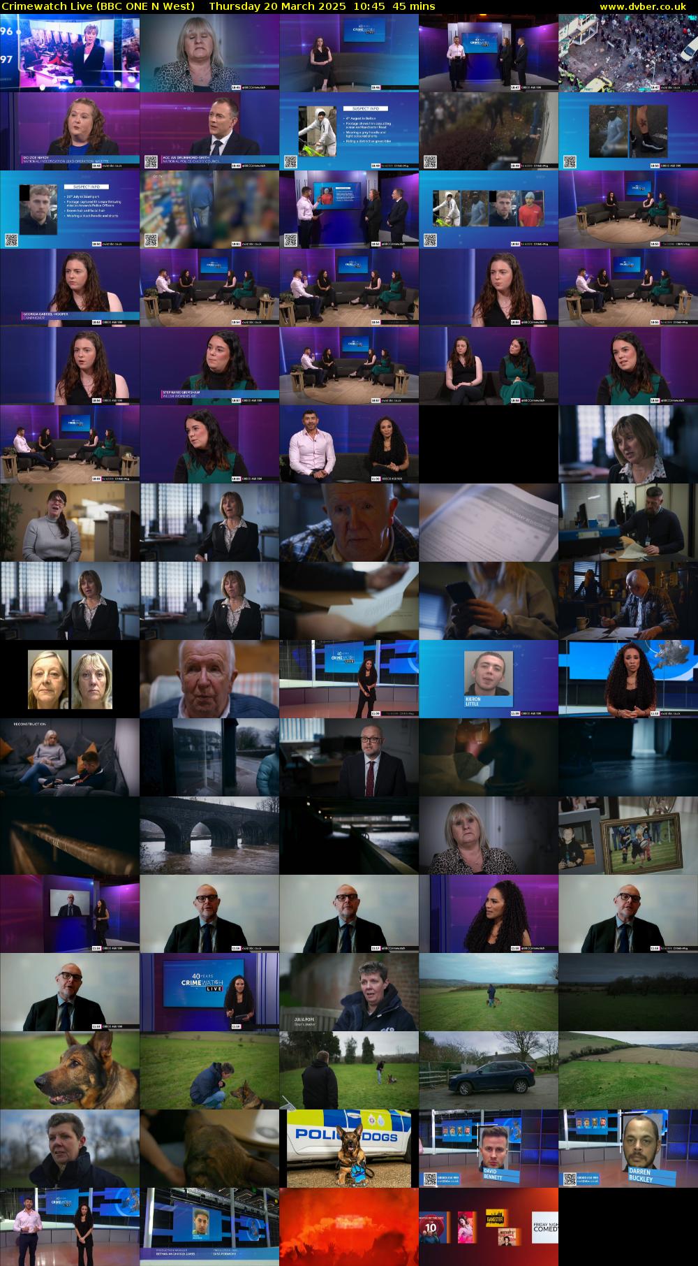 Crimewatch Live (BBC ONE N West) Thursday 20 March 2025 10:45 - 11:30