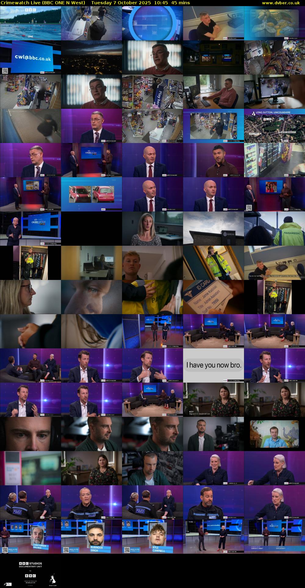 Crimewatch Live (BBC ONE N West) Tuesday 7 October 2025 10:45 - 11:30