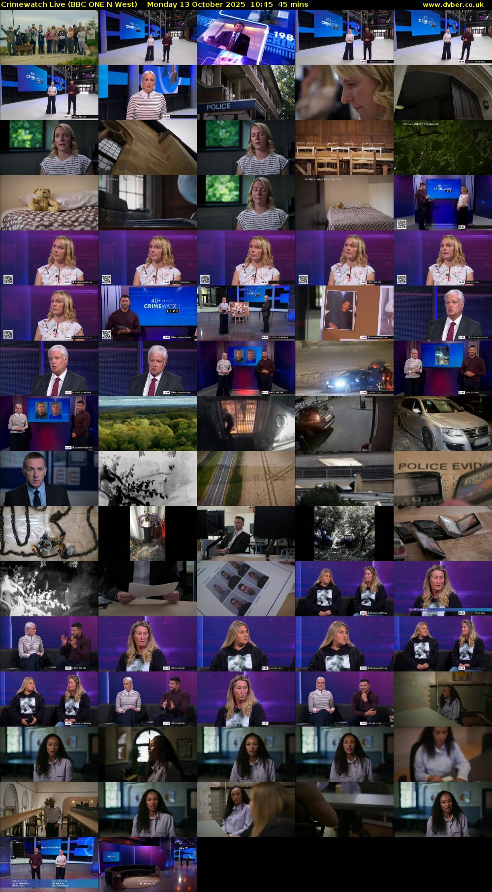 Crimewatch Live (BBC ONE N West) Monday 13 October 2025 10:45 - 11:30