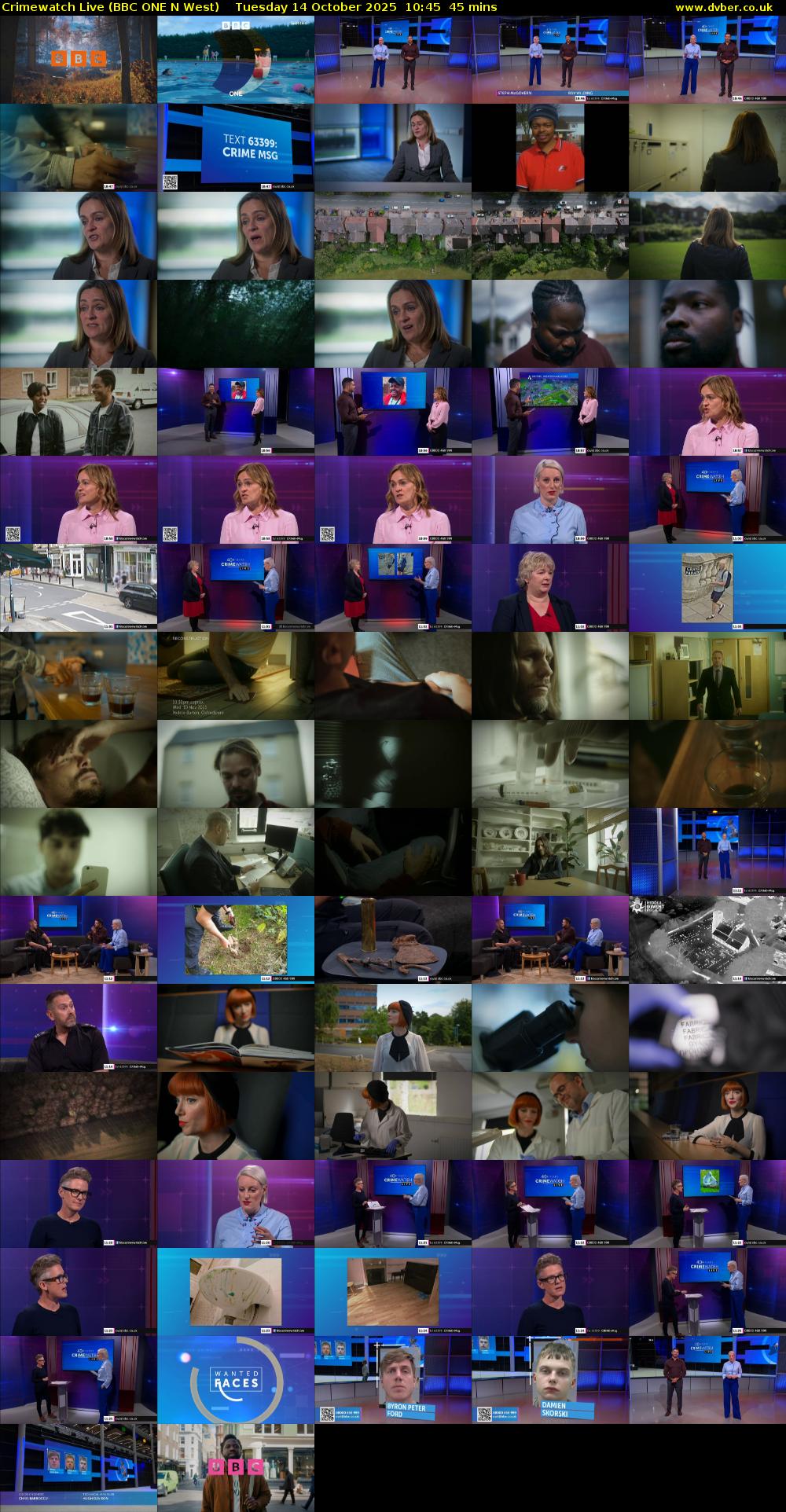 Crimewatch Live (BBC ONE N West) Tuesday 14 October 2025 10:45 - 11:30