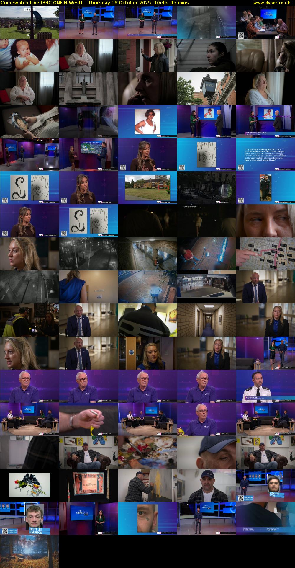 Crimewatch Live (BBC ONE N West) Thursday 16 October 2025 10:45 - 11:30