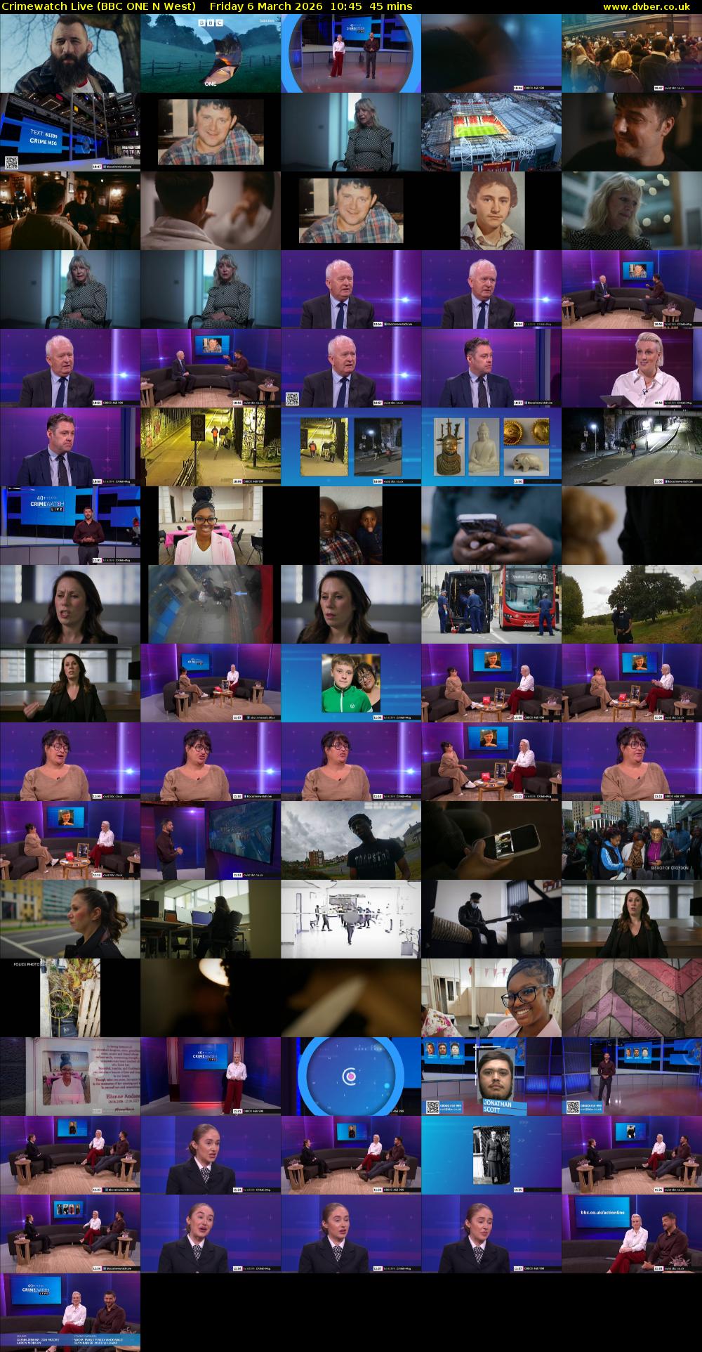Crimewatch Live (BBC ONE N West) Friday 6 March 2026 10:45 - 11:30