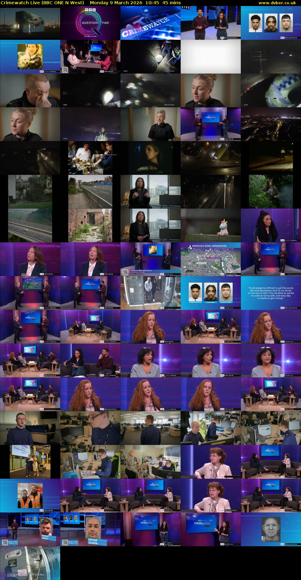 Crimewatch Live (BBC ONE N West) Monday 9 March 2026 10:45 - 11:30