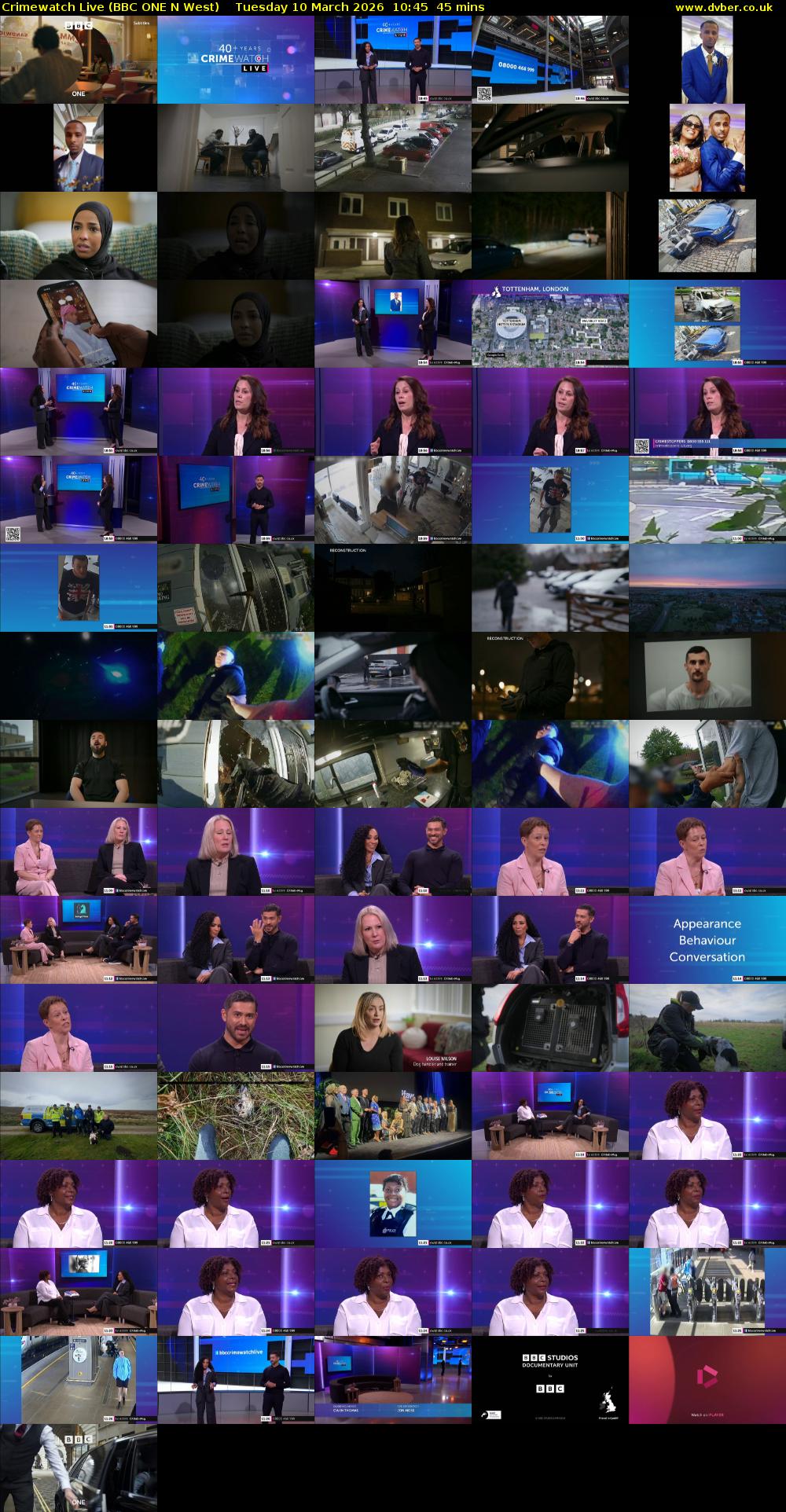 Crimewatch Live (BBC ONE N West) Tuesday 10 March 2026 10:45 - 11:30