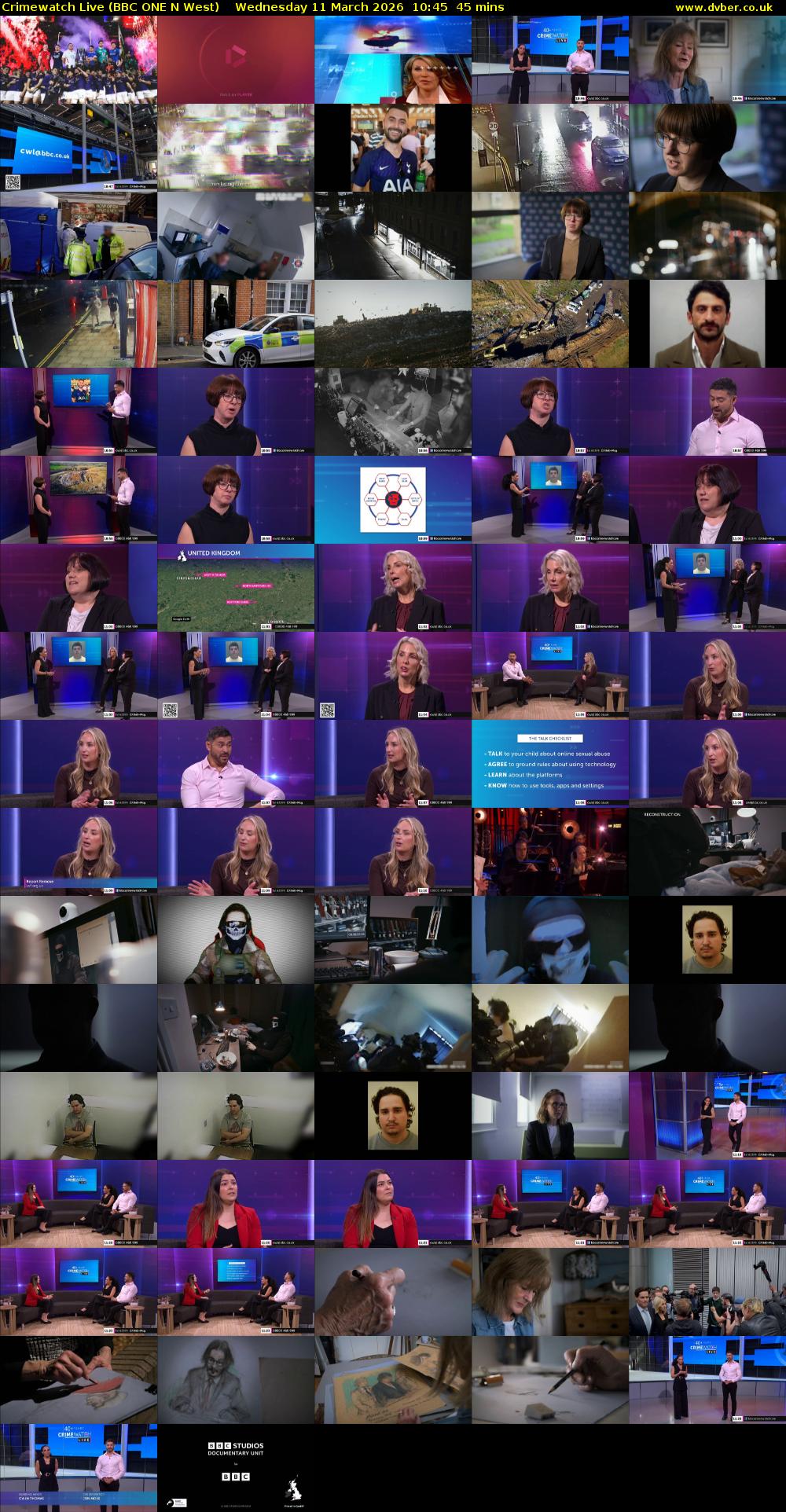 Crimewatch Live (BBC ONE N West) Wednesday 11 March 2026 10:45 - 11:30