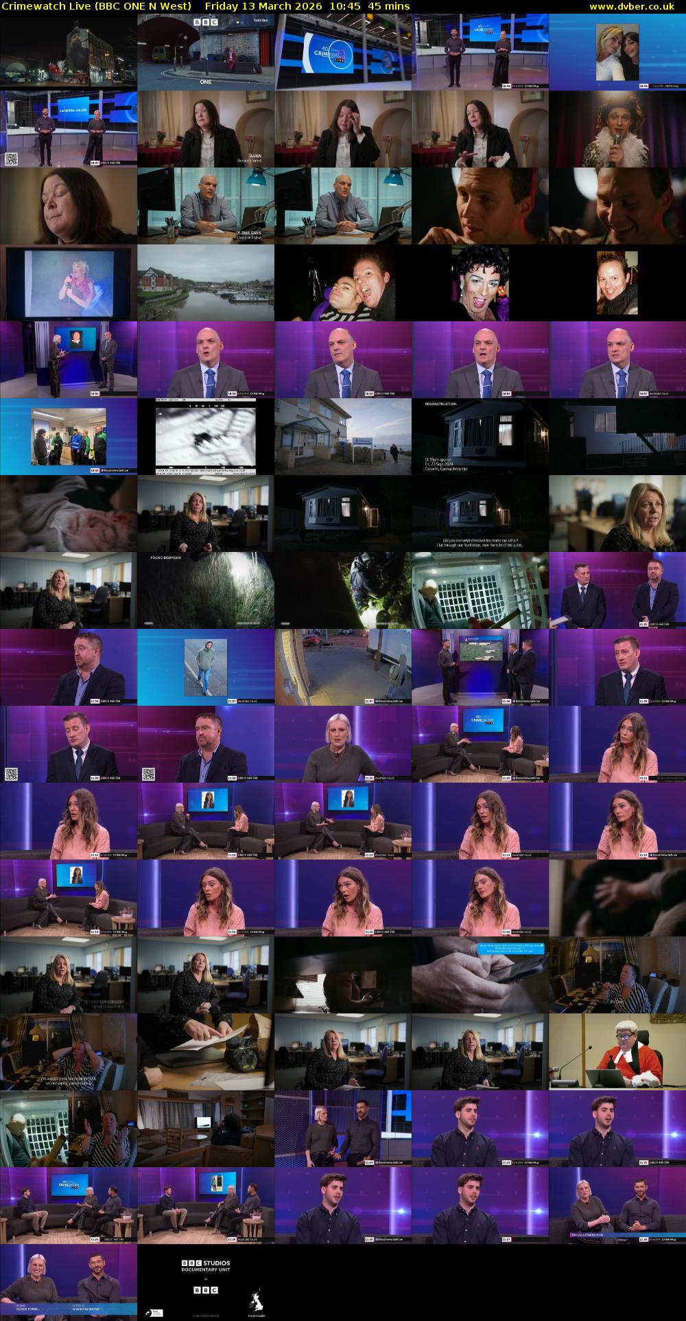 Crimewatch Live (BBC ONE N West) Friday 13 March 2026 10:45 - 11:30