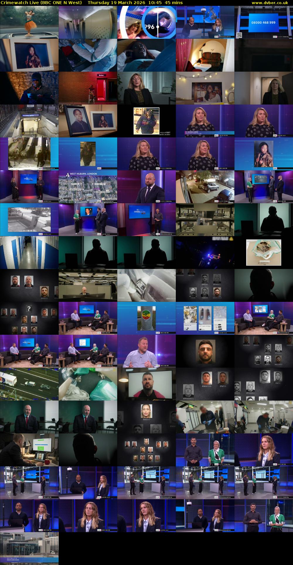 Crimewatch Live (BBC ONE N West) Thursday 19 March 2026 10:45 - 11:30