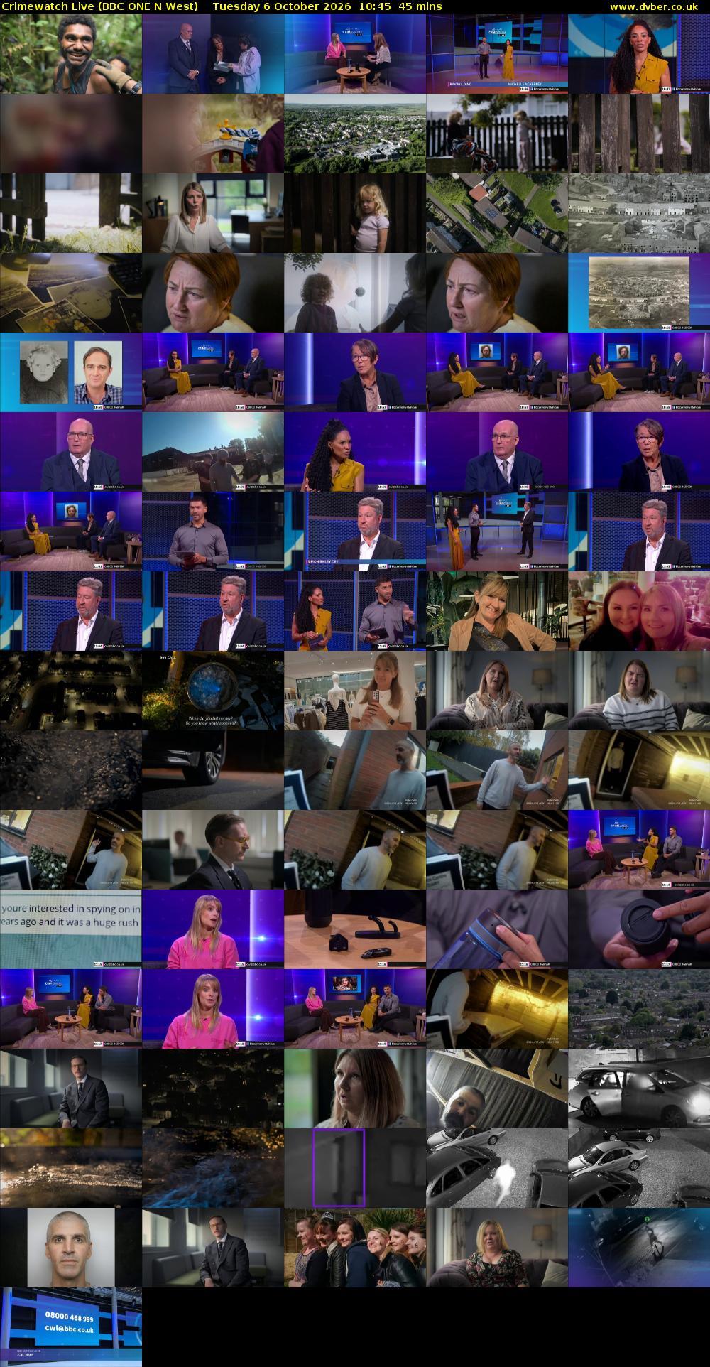Crimewatch Live (BBC ONE N West) Tuesday 6 October 2026 10:45 - 11:30