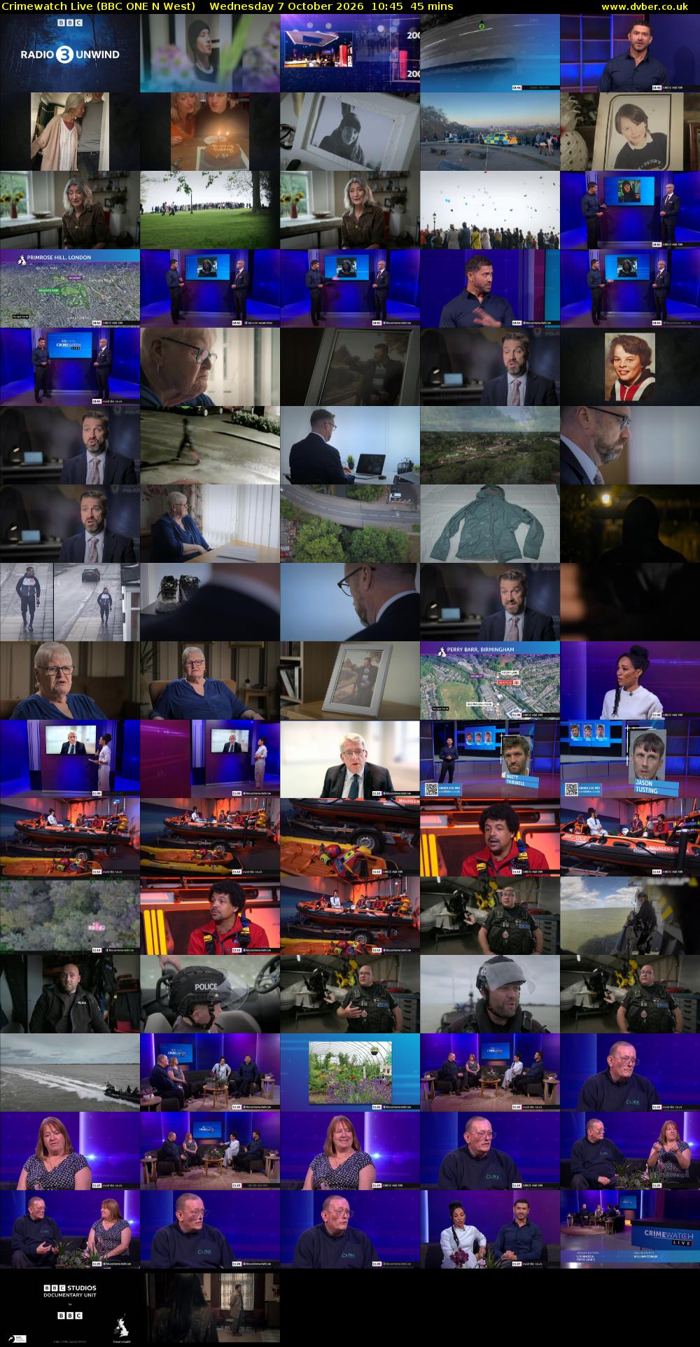 Crimewatch Live (BBC ONE N West) Wednesday 7 October 2026 10:45 - 11:30