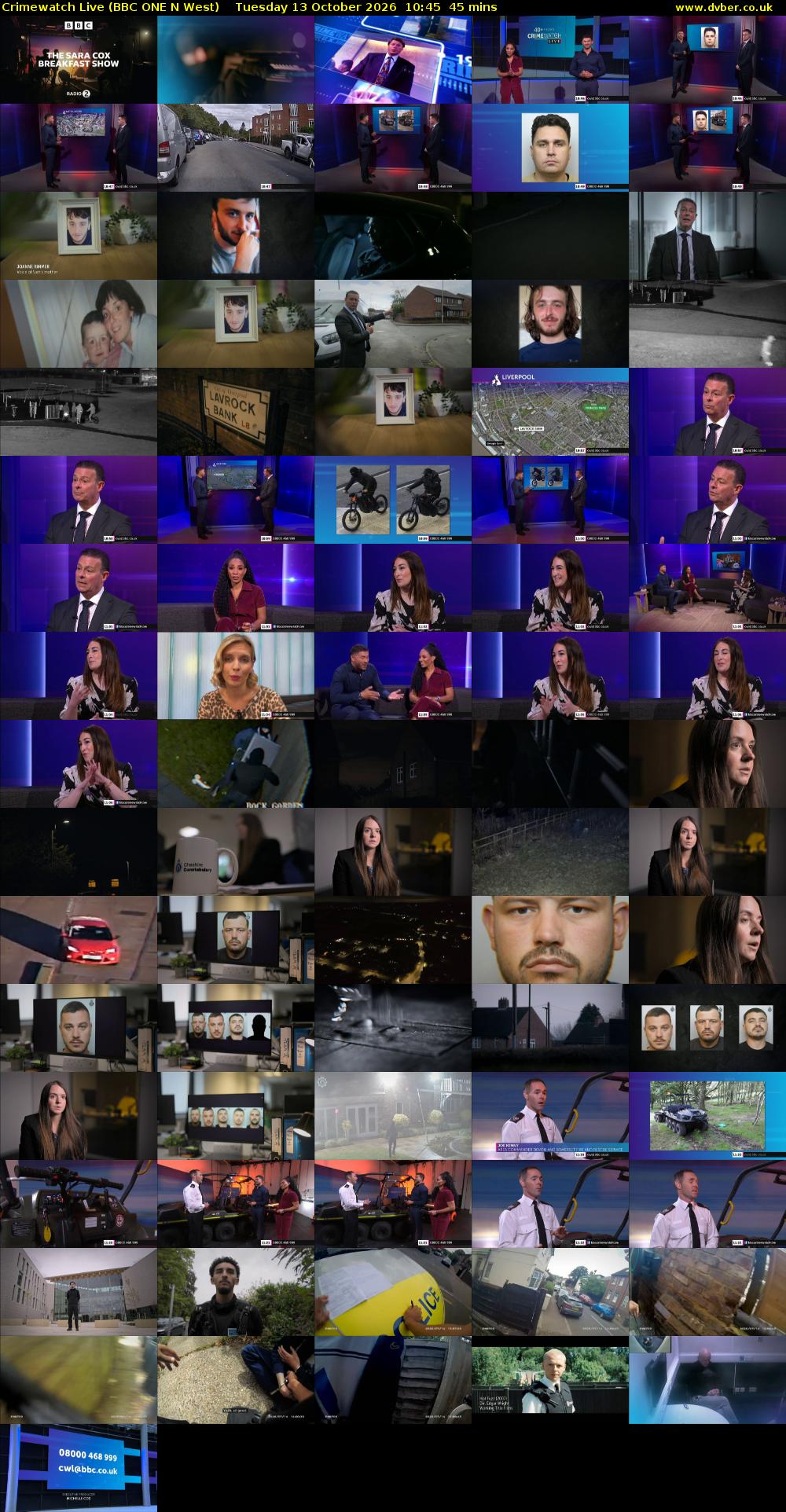 Crimewatch Live (BBC ONE N West) Tuesday 13 October 2026 10:45 - 11:30