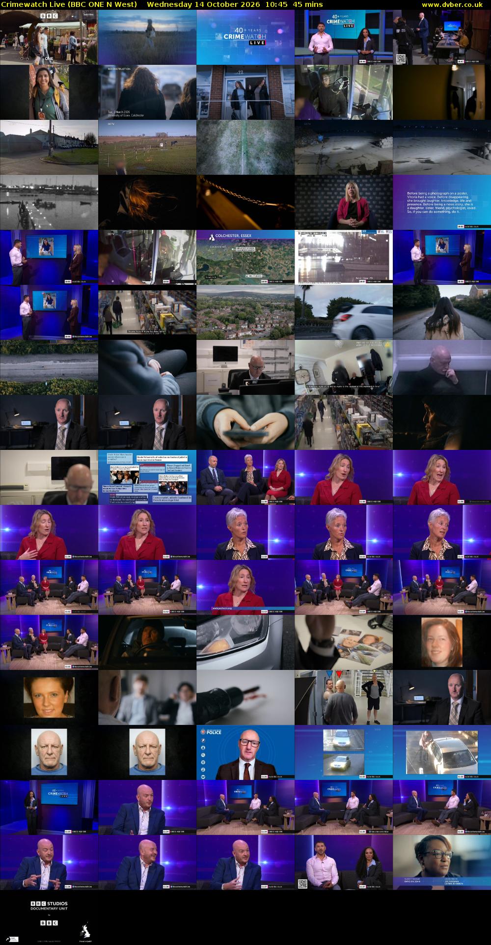 Crimewatch Live (BBC ONE N West) Wednesday 14 October 2026 10:45 - 11:30