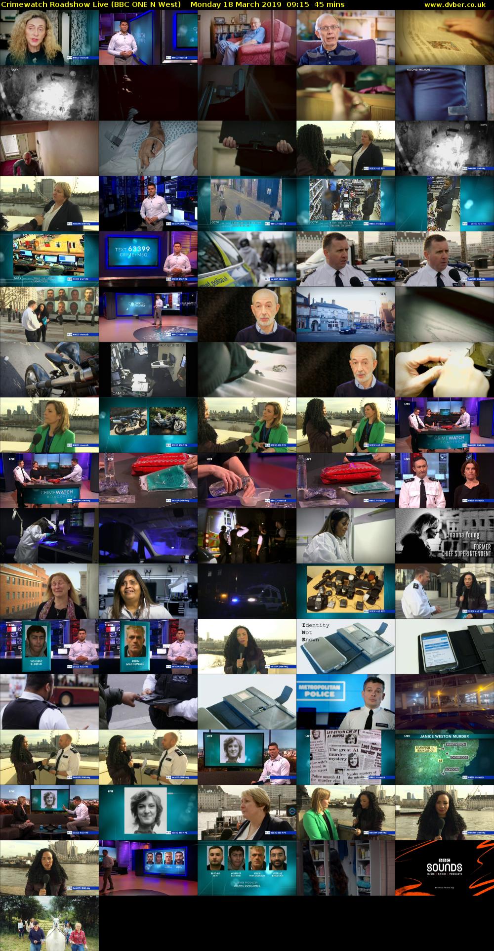 Crimewatch Roadshow Live (BBC ONE N West) Monday 18 March 2019 09:15 - 10:00