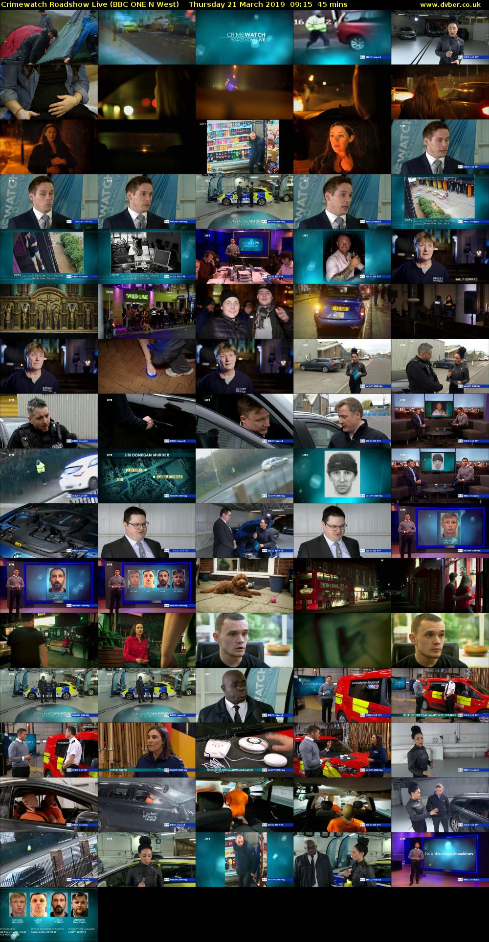 Crimewatch Roadshow Live (BBC ONE N West) Thursday 21 March 2019 09:15 - 10:00