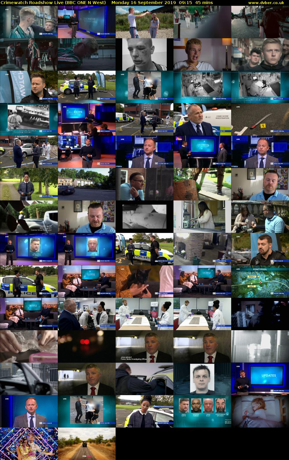Crimewatch Roadshow Live (BBC ONE N West) Monday 16 September 2019 09:15 - 10:00