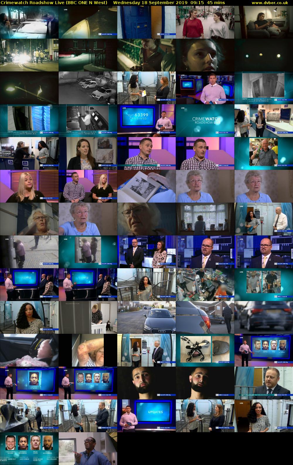 Crimewatch Roadshow Live (BBC ONE N West) Wednesday 18 September 2019 09:15 - 10:00