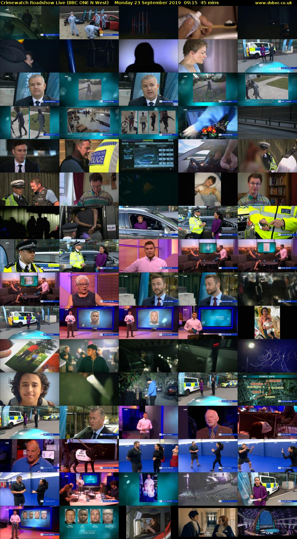 Crimewatch Roadshow Live (BBC ONE N West) Monday 23 September 2019 09:15 - 10:00